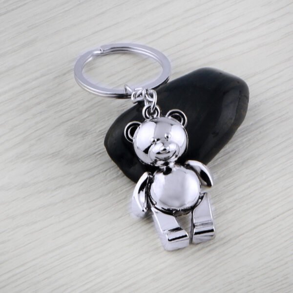 Zinc Alloy Articulated Bear Keychain Charm - Image 2