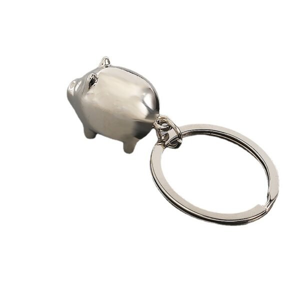 Zinc Alloy 3D Pig Keychain - Image 2