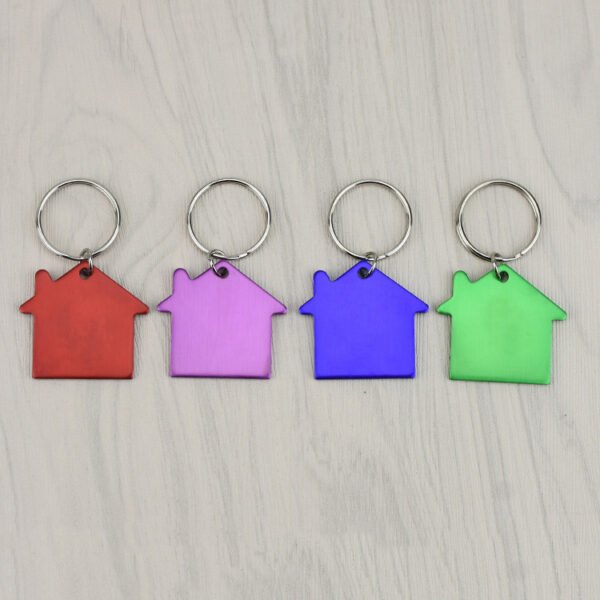 Aluminum House Shaped Keychain - 图片 2