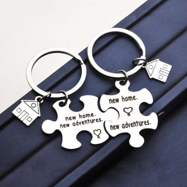 Puzzle Shaped New Home Sweet Keyring - 图片 2