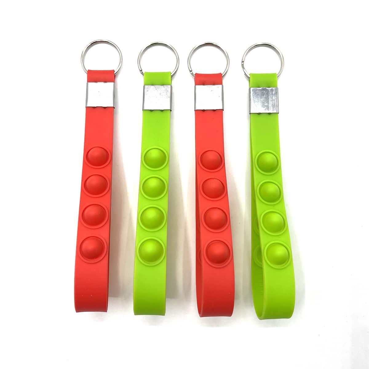 Multi-colored Silicone Pop Fidget Wristband With Keychain - Image 2