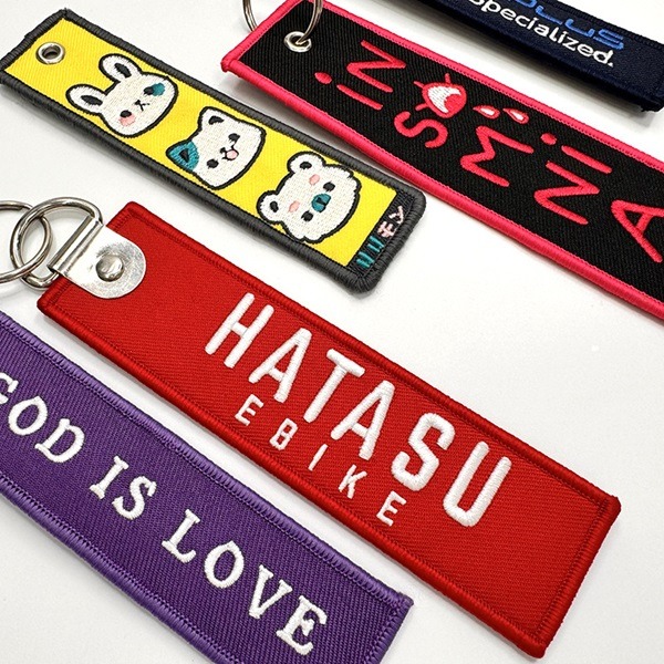 Polyester Woven-mark Ribbon with Keychain - 图片 2