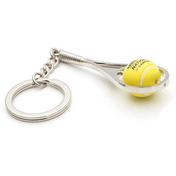 PVC Tennis Ball Metal Keychain - Image 2