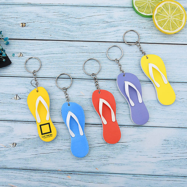Flip Flop Shaped EVA Floating Keychain - 图片 2