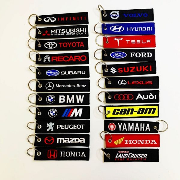 Double-sided Embroidered Woven Mark Keychain - 图片 2