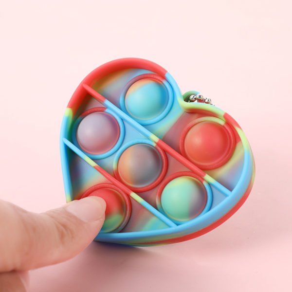 Heart Shaped Push Pop Bubble Keychain - Image 2