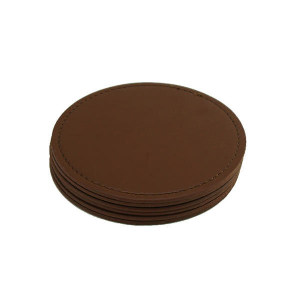 PU Leather Round Coaster - 图片 2