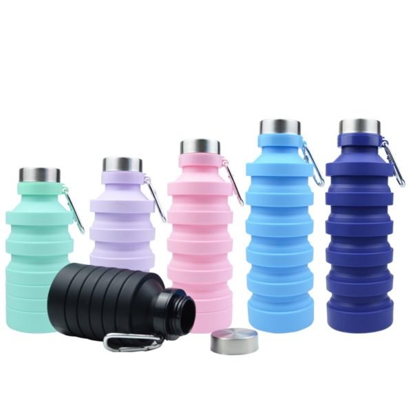 28OZ Collapsible Silicone Telescopic Water Bottle - 图片 2