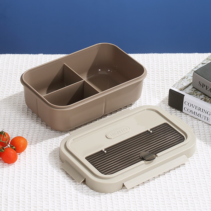 Customizable Plastic Three Compartments Lunch Box - 图片 2