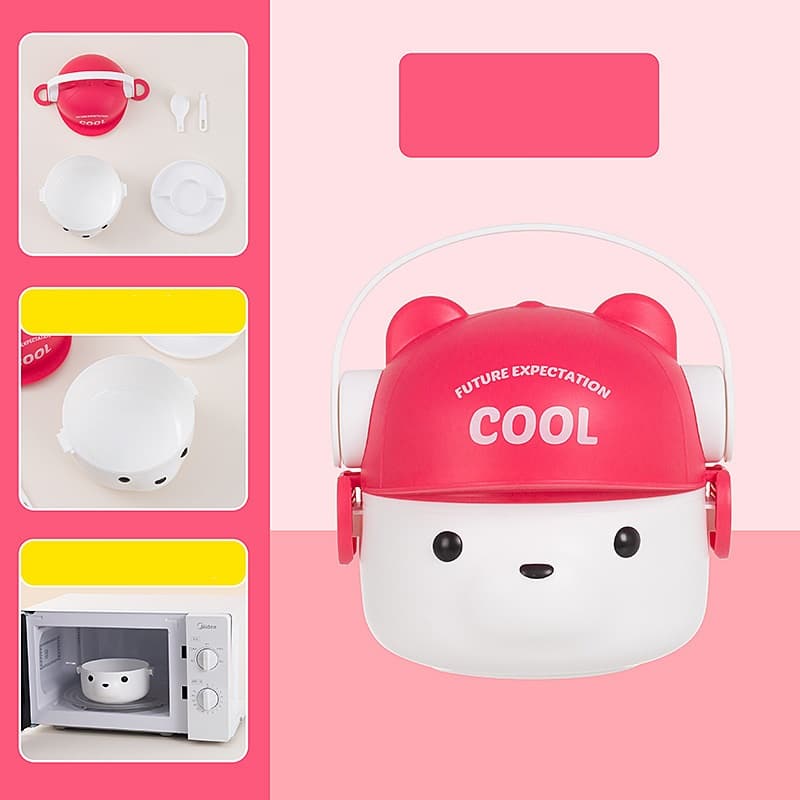 Custom Headset Bear Shape Plastic Lunch Box - 图片 2