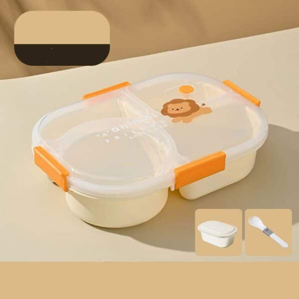Plastic Cartoon Four Compartments Lunch Box - 图片 2