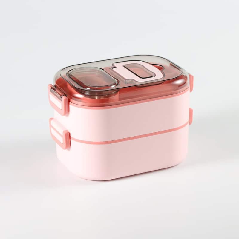 Handling Double Layer Micorwaveable Lunch Box - 图片 2