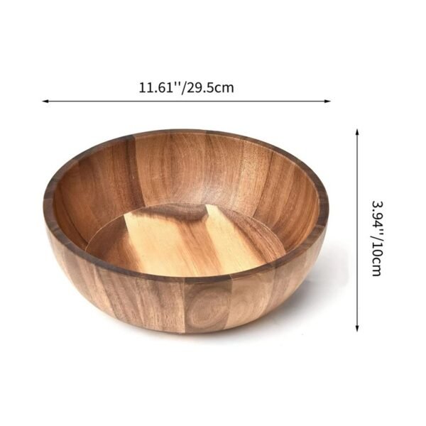 Engraved Wooden Salad Bowl With Wooden Spoon & Fork - Image 2
