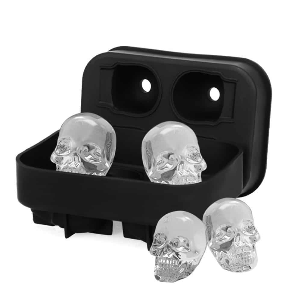 Halloween Four-Cavity Skull Ice Cube Mold - 图片 2
