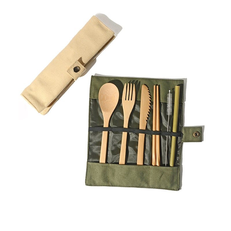 Travel Portable Bamboo Tableware Set - 图片 2