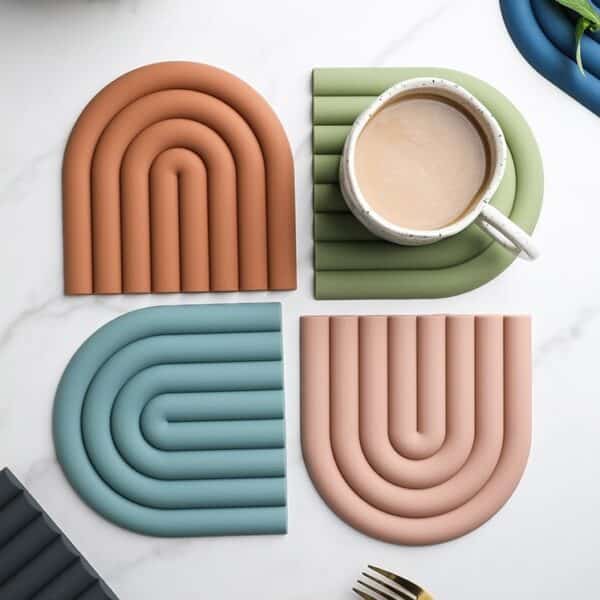 Thickened Rainbow Silicone Heat Pad with Custom Logo - 图片 2