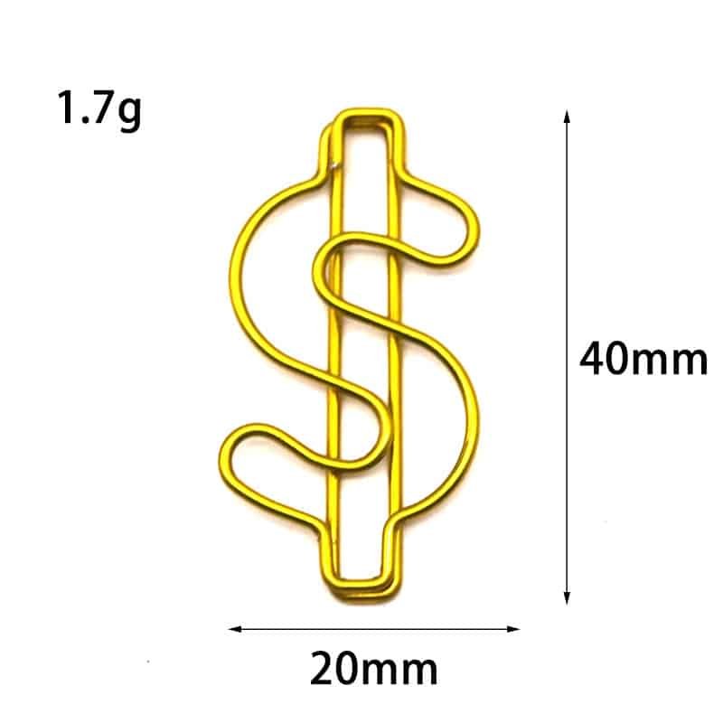 Dollar Shaped Metal Paperclips - Image 2
