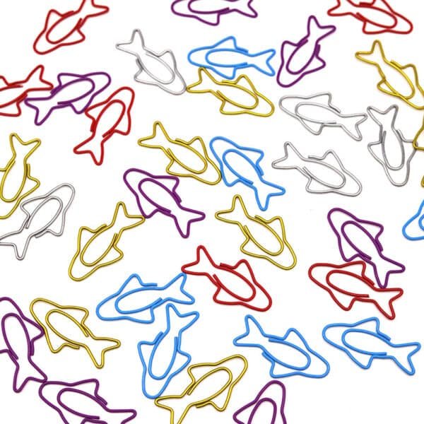 Shark Shaped Metal Paperclips - Image 2