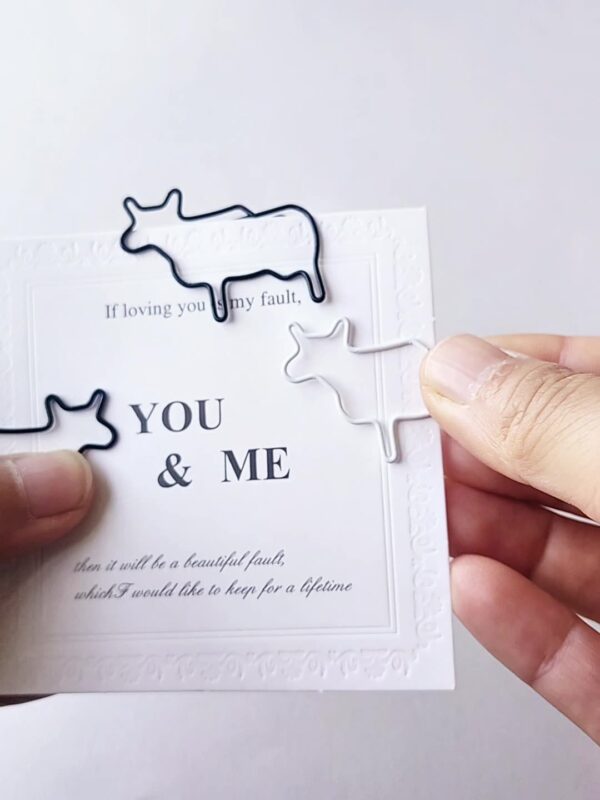 Cow Shaped Metal Paperclips - 图片 2