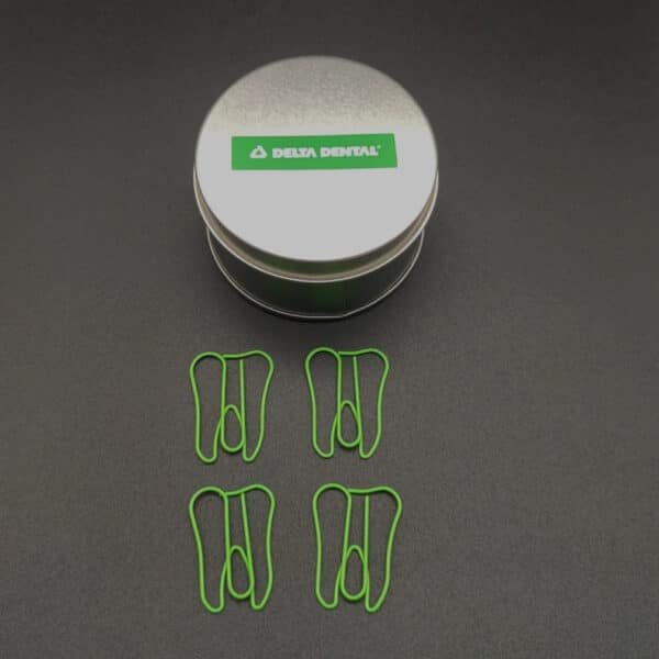Tooth Shaped Metal Paperclips In A Can - Image 2