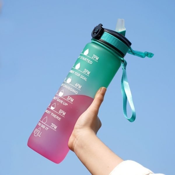 32oz Gradient Space Bottle with String and Straw - 图片 2