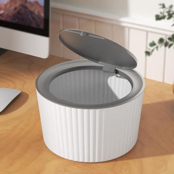 Desktop Flip-Top Office Home Trash Can - 图片 2