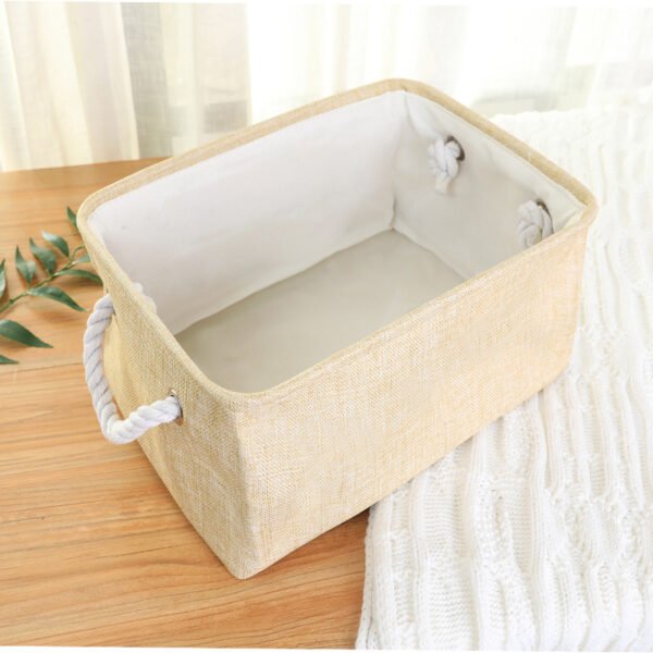 Linen Rectangular Handheld Storage Basket - Image 2