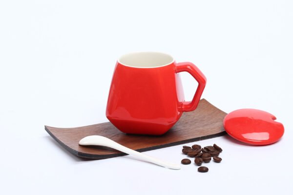Glossy Diamond-Shaped Ceramic Mug - Image 2