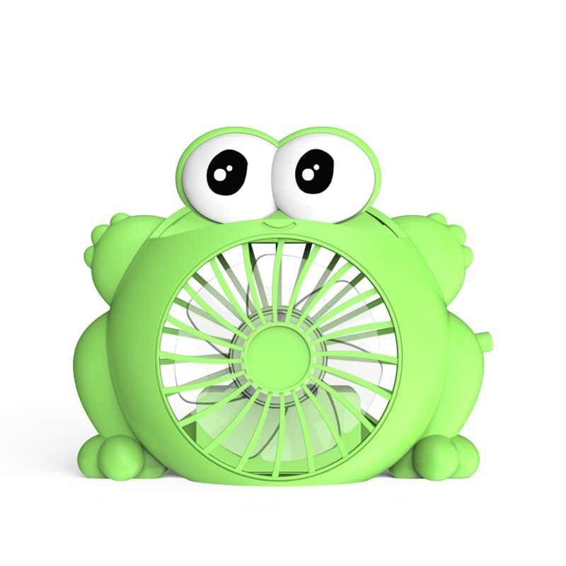 Custom Cartoon Frog Handheld USB Charging Fan with Lanyard - Image 2