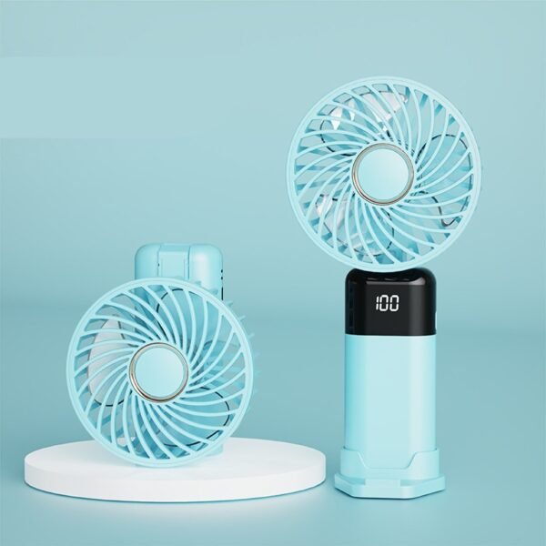 Custom Mini Portable Electric Fan with LED Display - Image 2