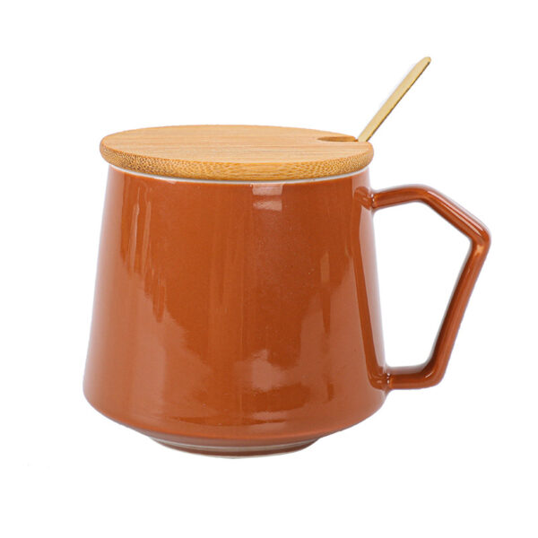 Small Ceramic Mug with Wooden Lid - 图片 2