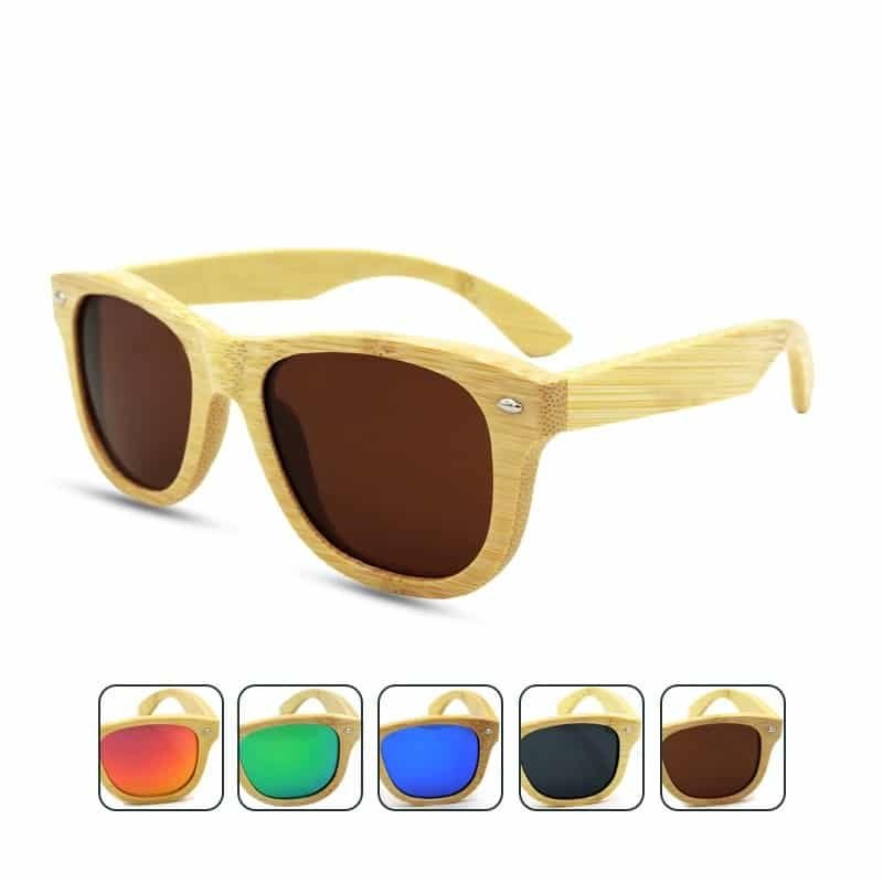 Bamboo Wooden UV400 Sunglasses - 图片 2