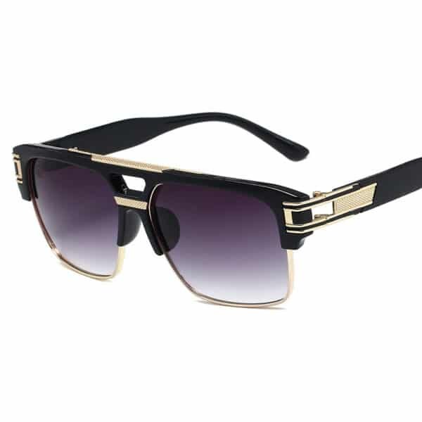 Square Frame Retro Dazzle Reflective Sunglasses - Image 2
