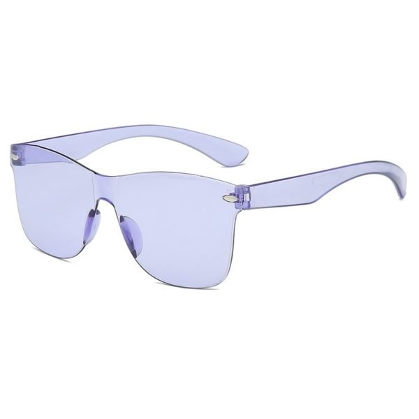 Candy-coloured Plastic Frame PC Sunglasses - 图片 2