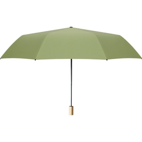 Folded Vinyl Sunscreen Umbrella with Wooden Handle - 图片 2