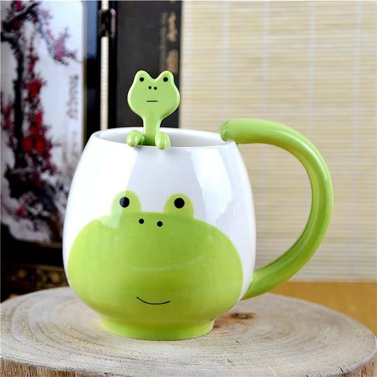 Frog-Themed 13oz Ceramic Mug - 图片 2