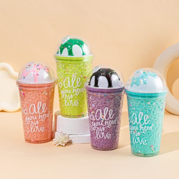 Creative Ice Cream Lid Double-Layer PS Cup - 图片 2