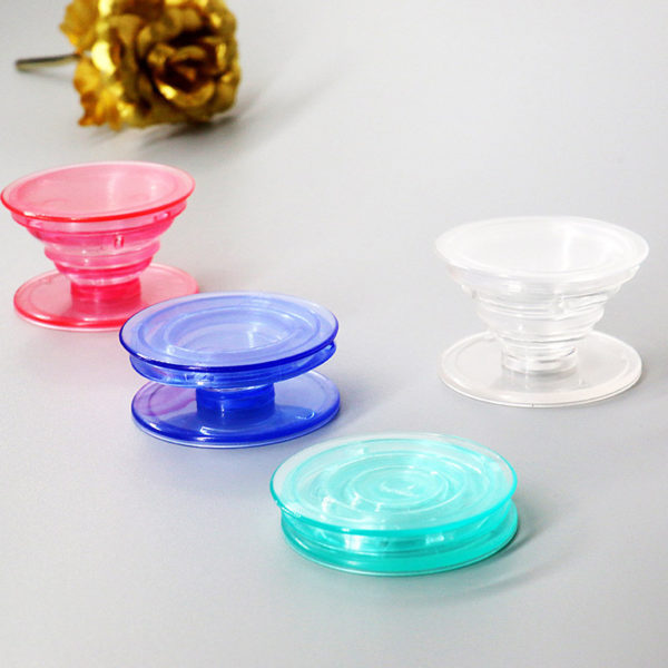 PVC Collapsible and Transparent Pop Grip Phone Stand - 图片 2