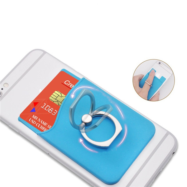 Silicone Cell Phone Wallet with Metal Ring - 图片 2
