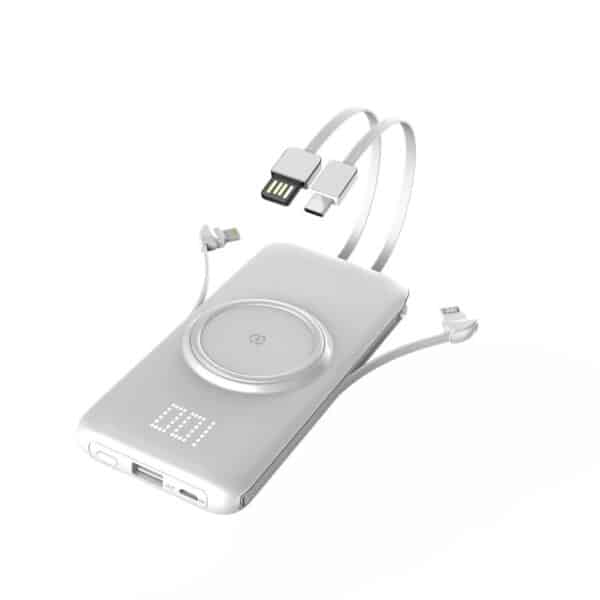 20000Mah Qi Wireless Charger Power Bank Built In Cables - 图片 2