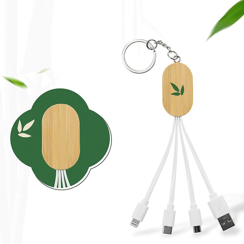 Eco Wood Keychain Charging Cable - 图片 2