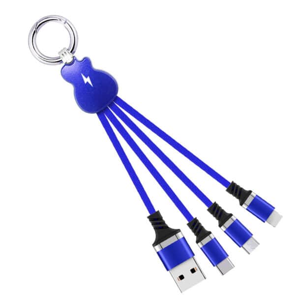 Guitar-Shaped Keychain Charging Cable with Color-Changing LED Light - 图片 2