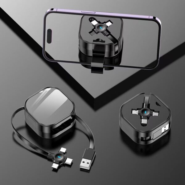 Retractable 100W Super Fast 4-in-1 Charging Cable - 图片 2