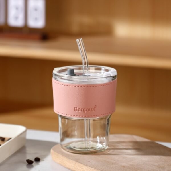 15oz Customized Clear Glasses with Straw and Cover - 图片 2