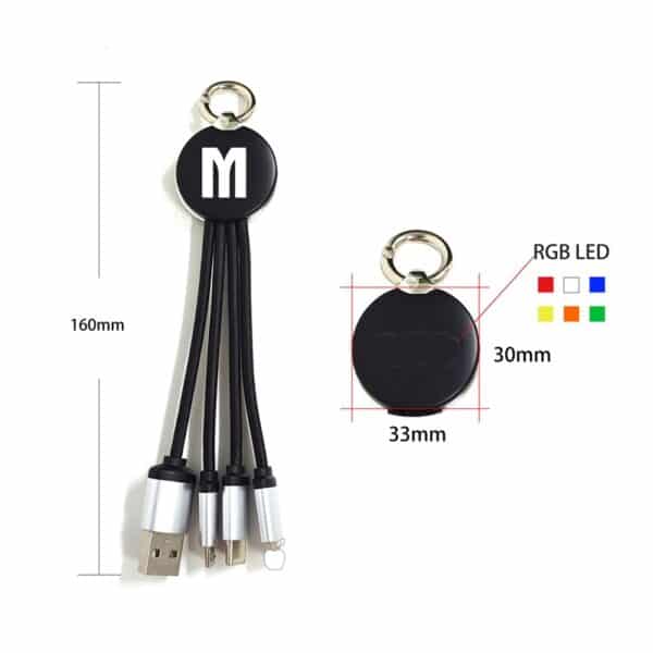 Creative 4-in-1 Charging Cable with Lumious LOGO - 图片 2