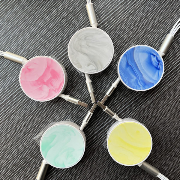Cloud Texture 3-in-1 Retractable Charging Cable - 图片 2
