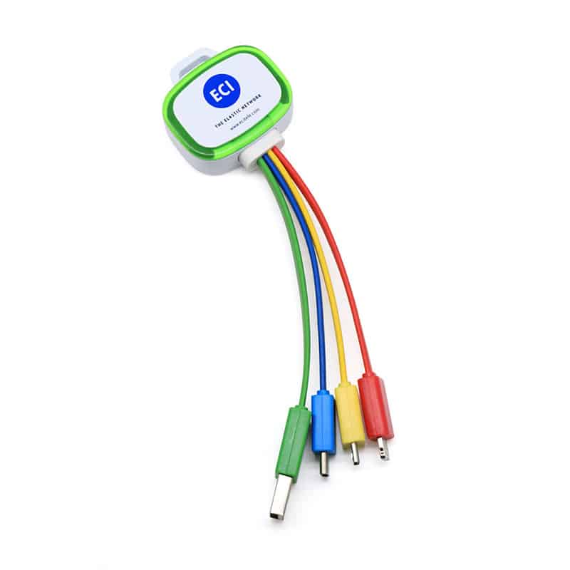 Luminous LED 5-in-1 Charging Cable Keychain - 图片 2