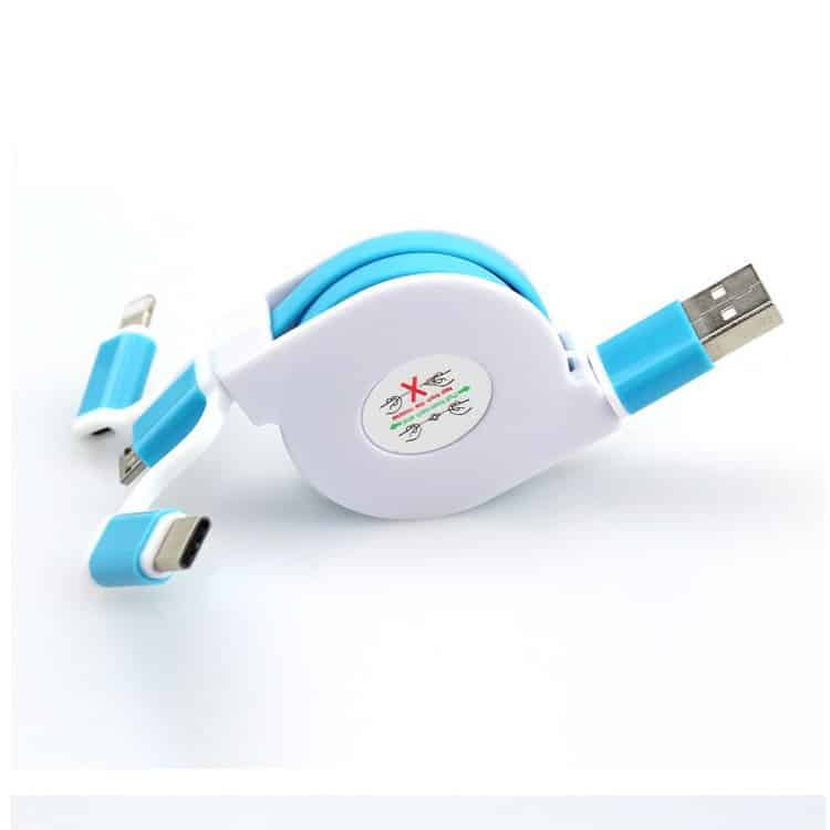 Mini Retractable 3-in-1 Multi-Function USB Charging Cable - 图片 2