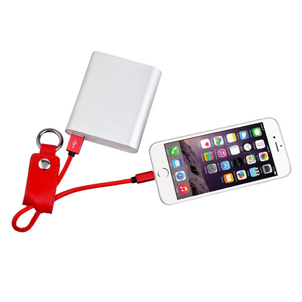 PU Leather Keychain Charging Cable USB Date Cord - 图片 2