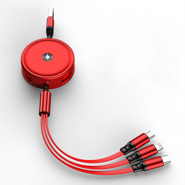 Multiple Colors 3-in-1 Retractable Charging Cable - 图片 2